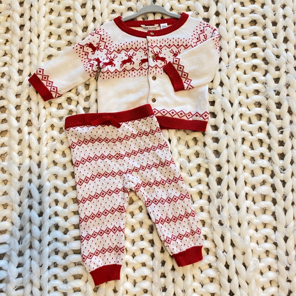 ❌⭕️❌⭕️ 💌 Janie & Jack red/white sweater set, 6-12m 💌